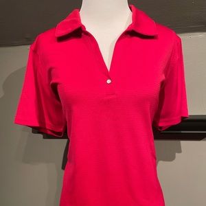 Hot pink golf shirt